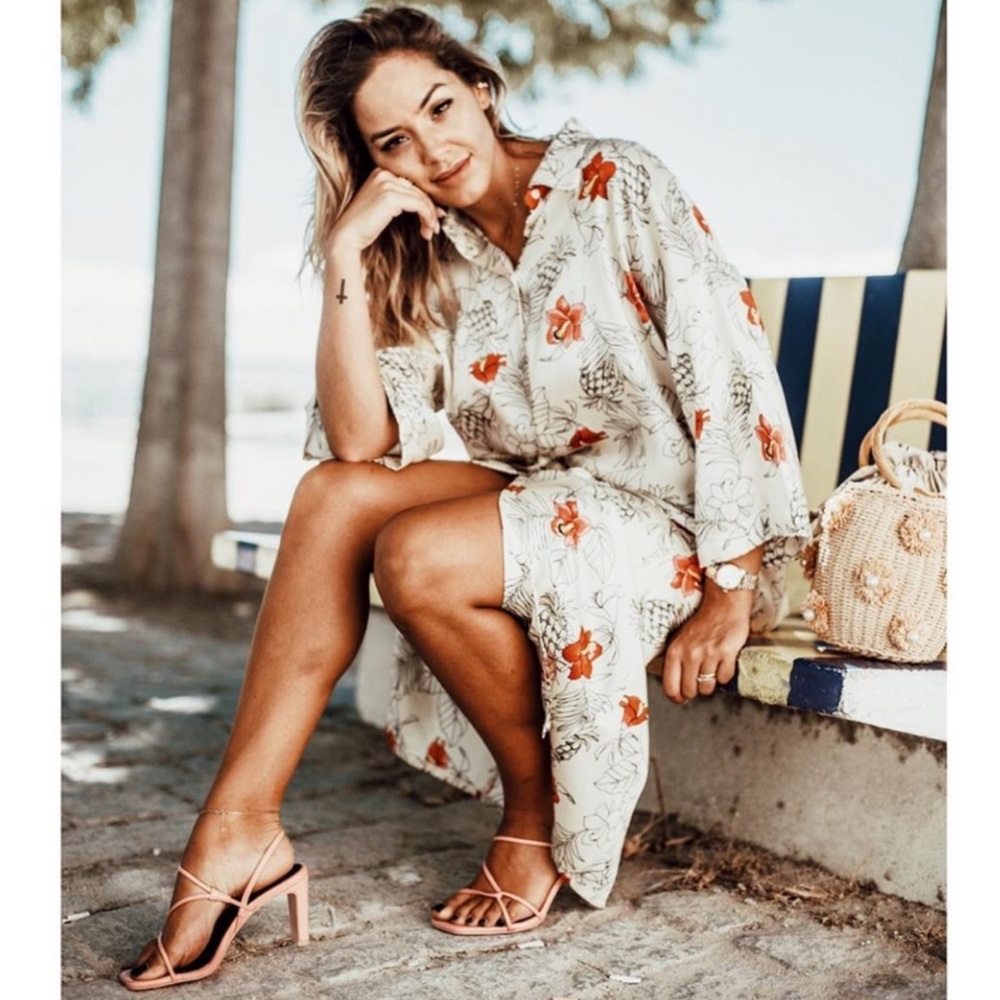 NWT Zara 2-Piece Printed Shirt & Knotted Skirt Set